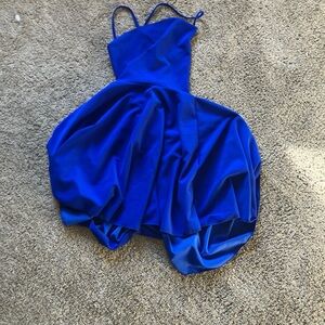 Elegant Blue Strapless Dress